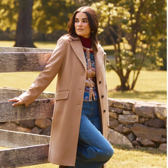 Tyler Boe Perry Mid Length Camel Coat Size XS. NWT - Picture 2 of 7